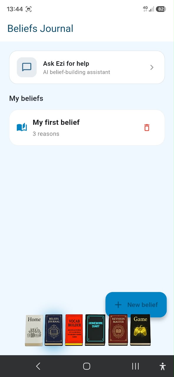 Beliefs Journal screen