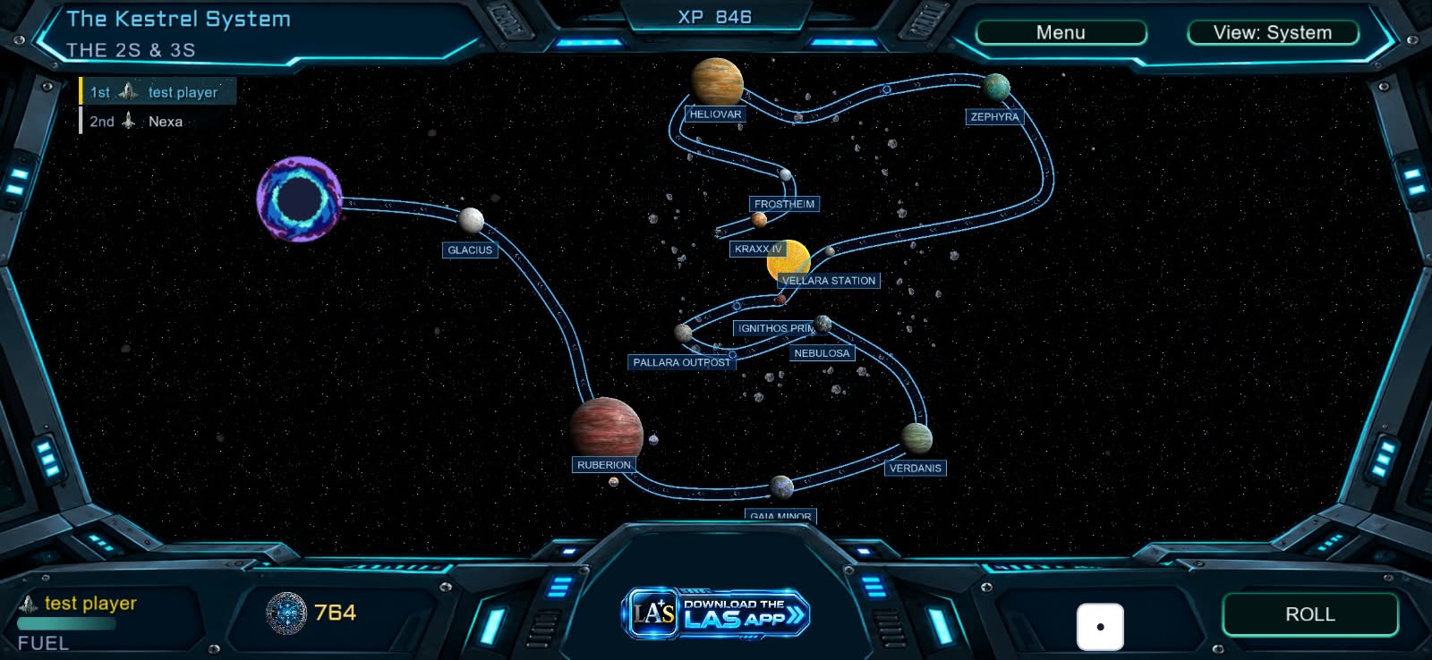 Gameplay on the Kestrel System board
