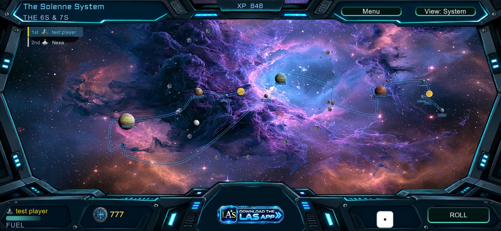 Gameplay on the Solenne System board, the 6s and 7s times tables