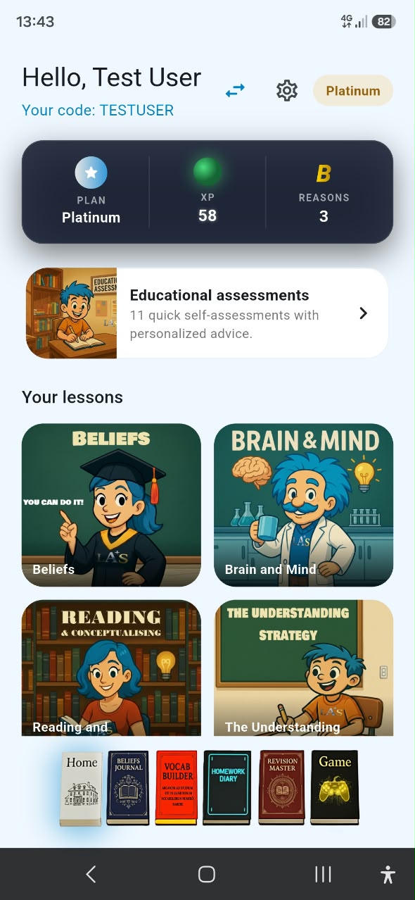Student home screen